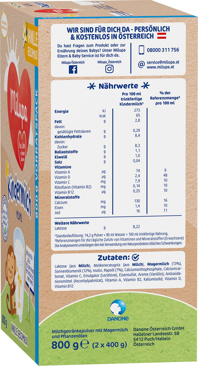 Milumil 1+ mit Vanilliegeschmack