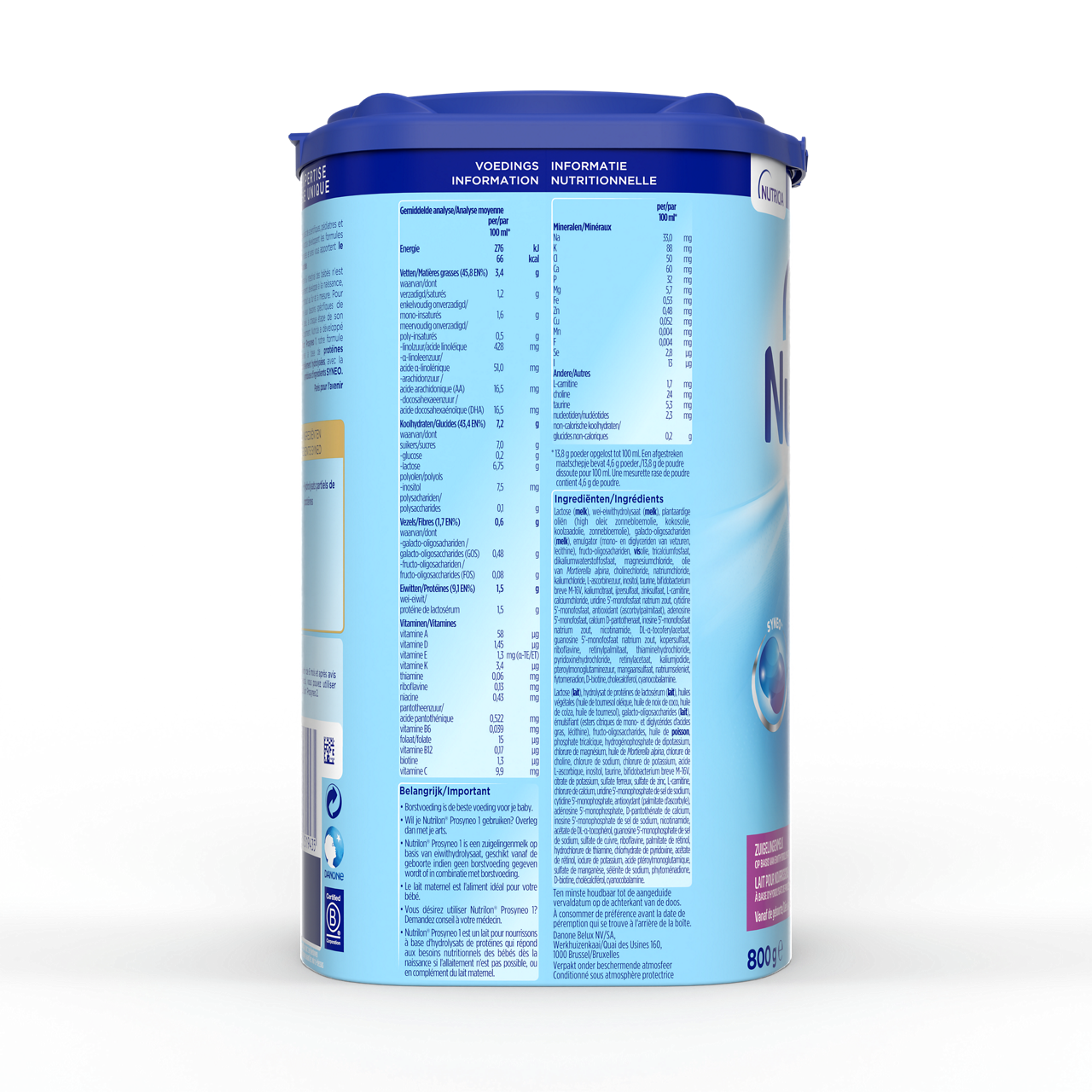Nutrilon® Prosyneo 1 est un lait pour nourrissons à base d'hydrolysats de protéines qui répond aux besoins nutritionnels des bébés dès la naissance si l'allaitement n'est pas possible, ou en complément du lait maternel.