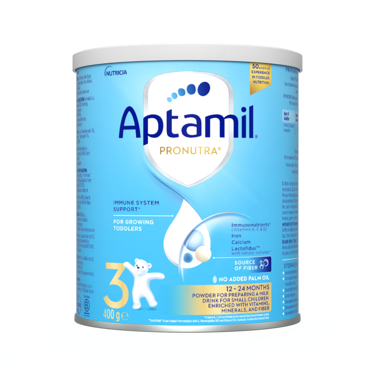 Aptamil® 3 PRONUTRA® prah za pripremu mlečnog napitka za malu decu od 12 do 24 meseca 400 g - prednja strana pakovanja