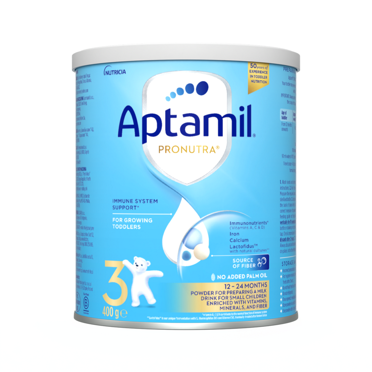 Aptamil® 3 PRONUTRA® prah za pripremu mlečnog napitka za malu decu od 12 do 24 meseca 400 g - prednja strana pakovanja