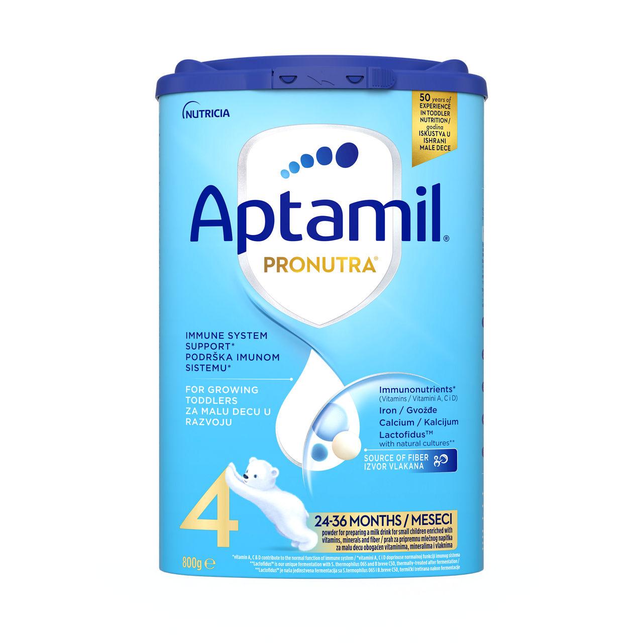Aptamil® 4 PRONUTRA® prah za pripremnu mlečnog napitka za malu decu od 24-36 meseci 800 g - prednja strana pakovanja
