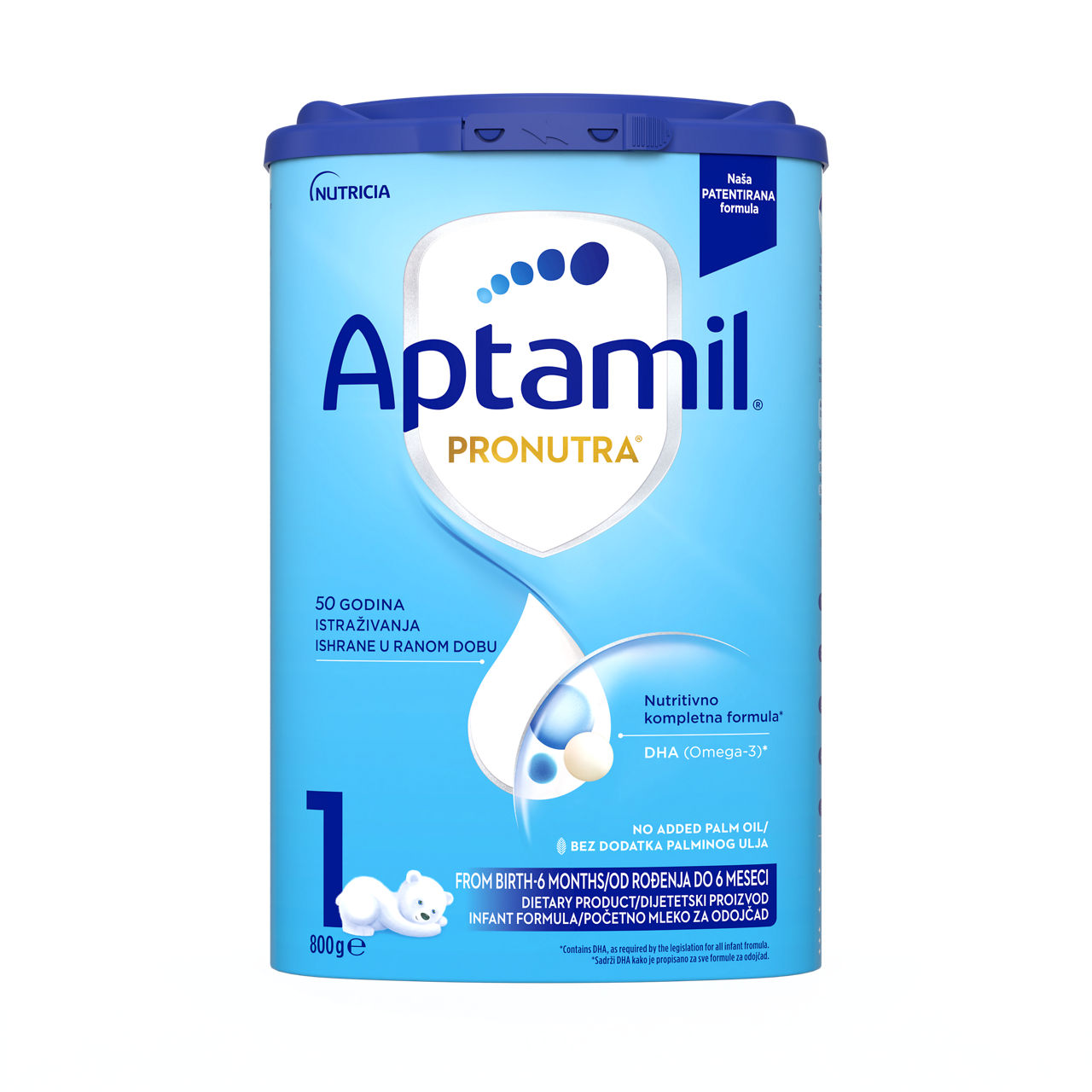 Aptamil® 1 PRONUTRA Početno mleko za odojčad 800 g - prednja strana pakovanja