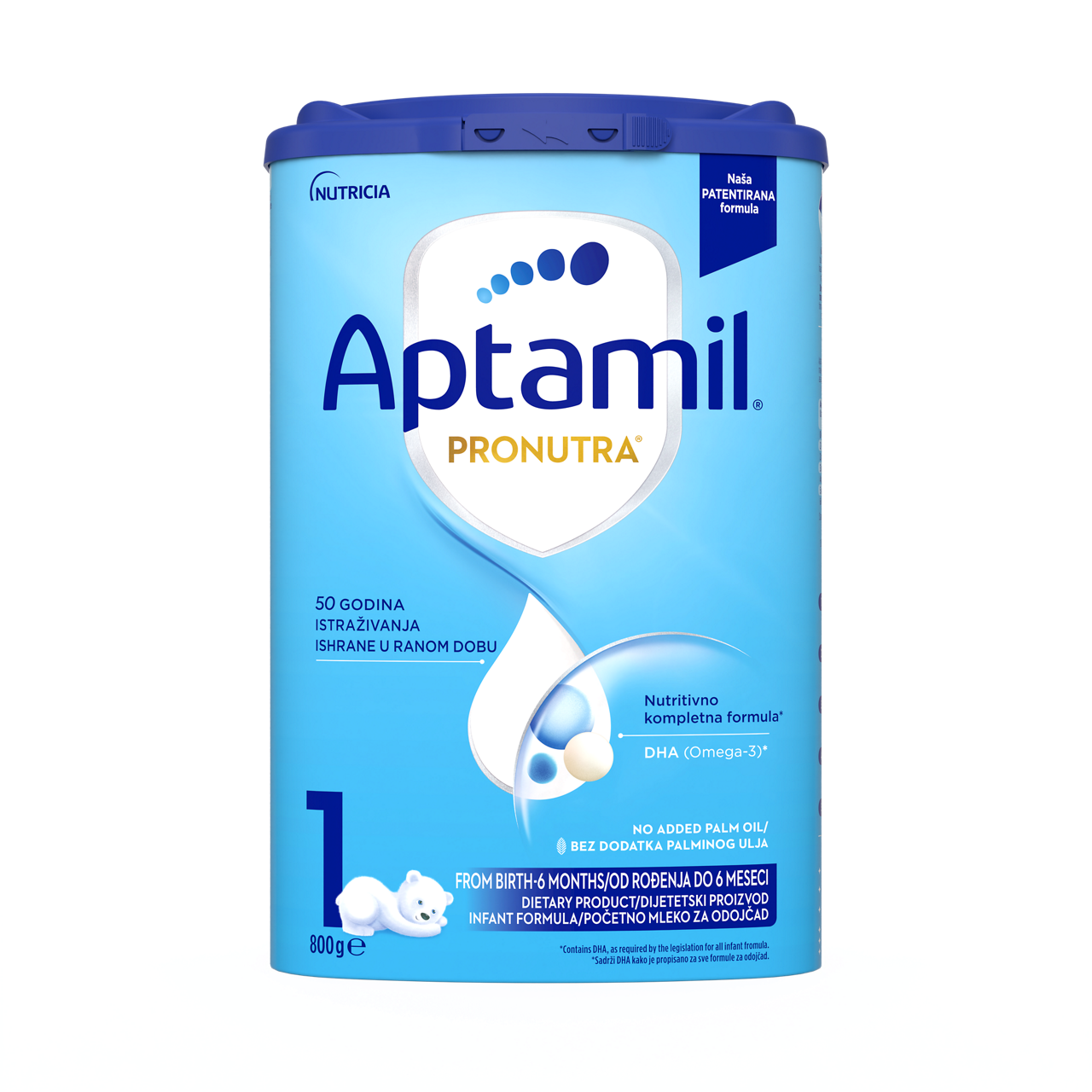 Aptamil® 1 PRONUTRA Početno mleko za odojčad 800 g - prednja strana pakovanja