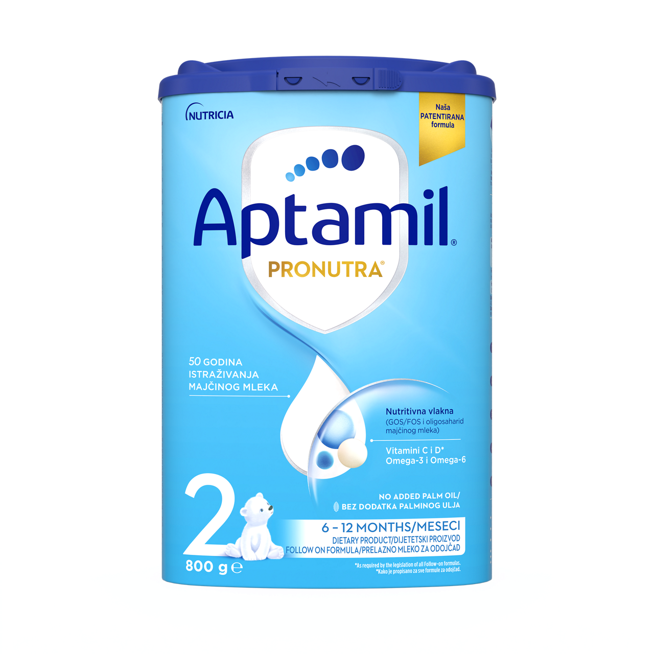 Aptamil® 2 PRONUTRA® Prelazno mleko za odojčad 800 g - prednja strana pakovanja