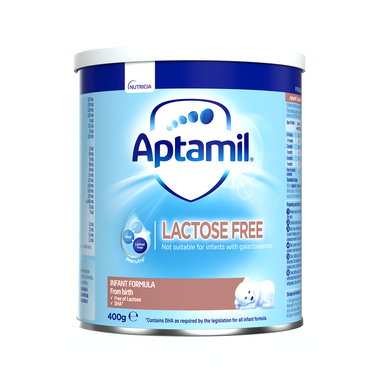 Aptamil® Bez Laktoze (LF) 400 g - prednja strana pakovanja
