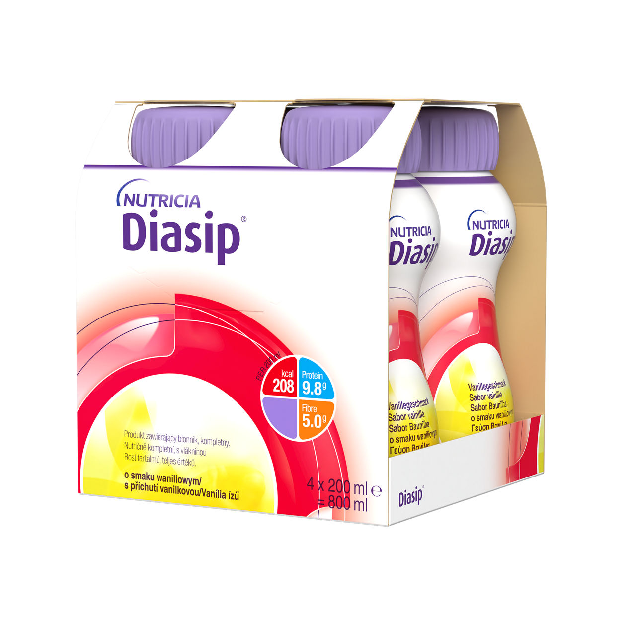 Diasip 4x200 ml, ukus vanile - pakovanje od 4