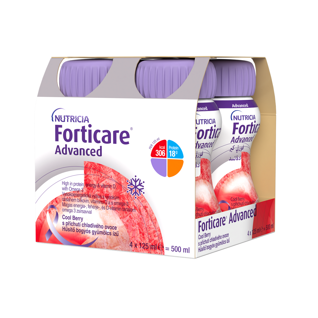 Forticare® Advanced Cool Berry 4x125 ml - pakovanje od 4