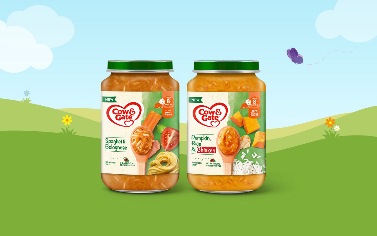 From 8 month Cow & Gate baby food jars