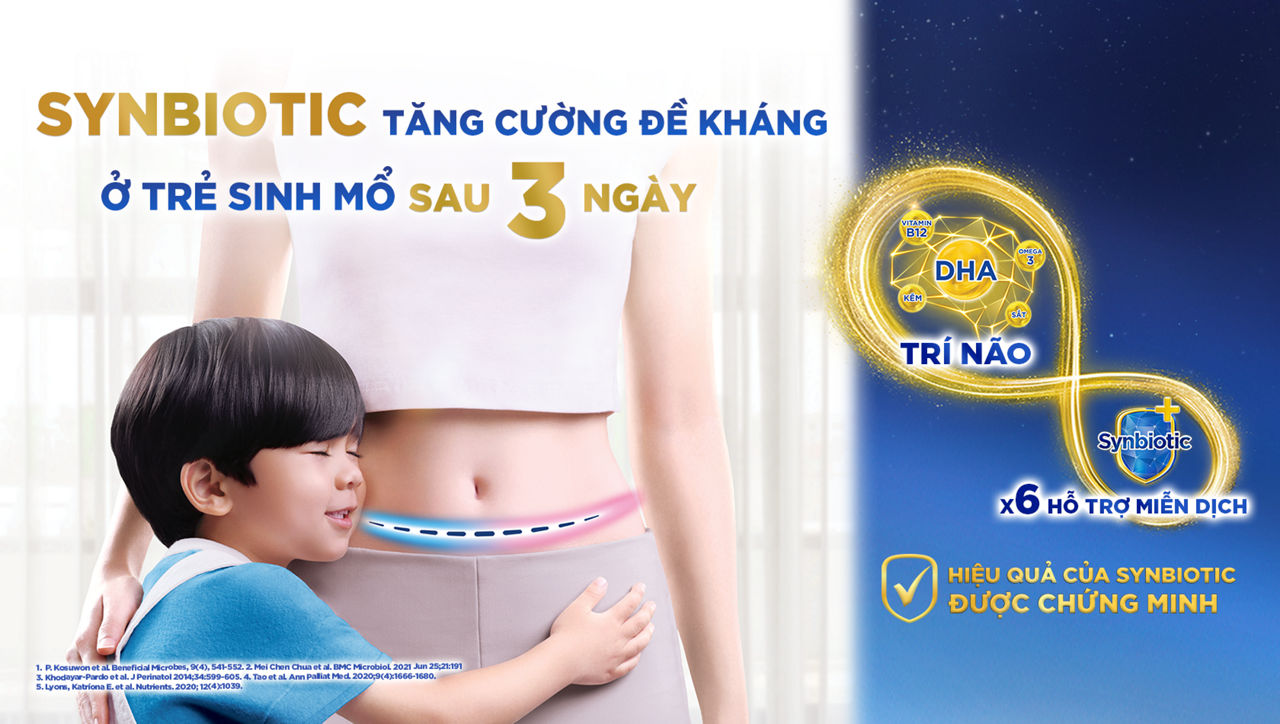 Trẻ sinh mổ cần nguồn dinh dưỡng chuyên biệt giúp trẻ tăng cường đề kháng & phát triển trí não