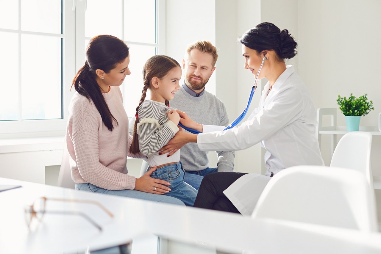 Family on a visit to a doctor