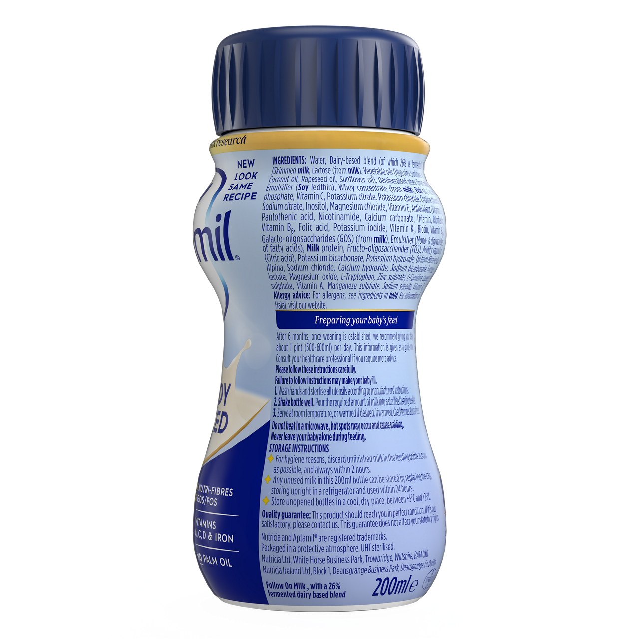 Aptamil® 2 Prelazno mleko za odojčad spremno za upotrebu od 6-12 meseci 200 ml - leva strana pakovanja