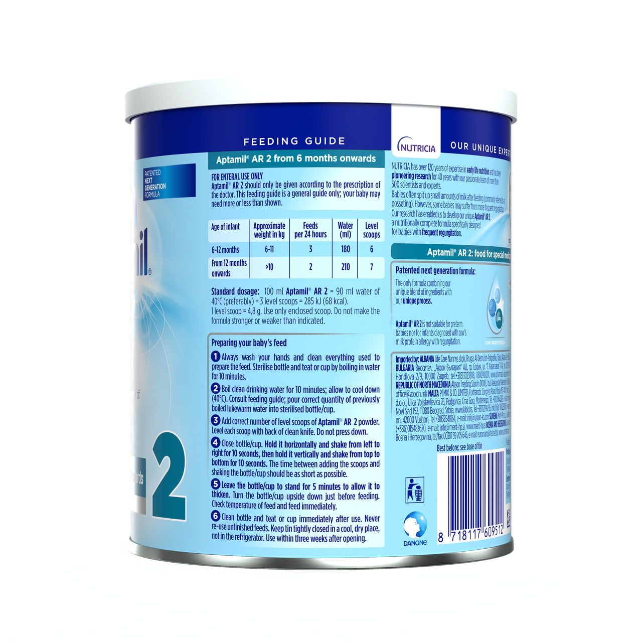 Aptamil® AR 2 400 g - leva strana pakovanja