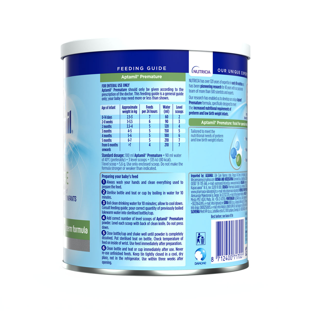 Aptamil® Premature 400 g - leva strana pakovanja