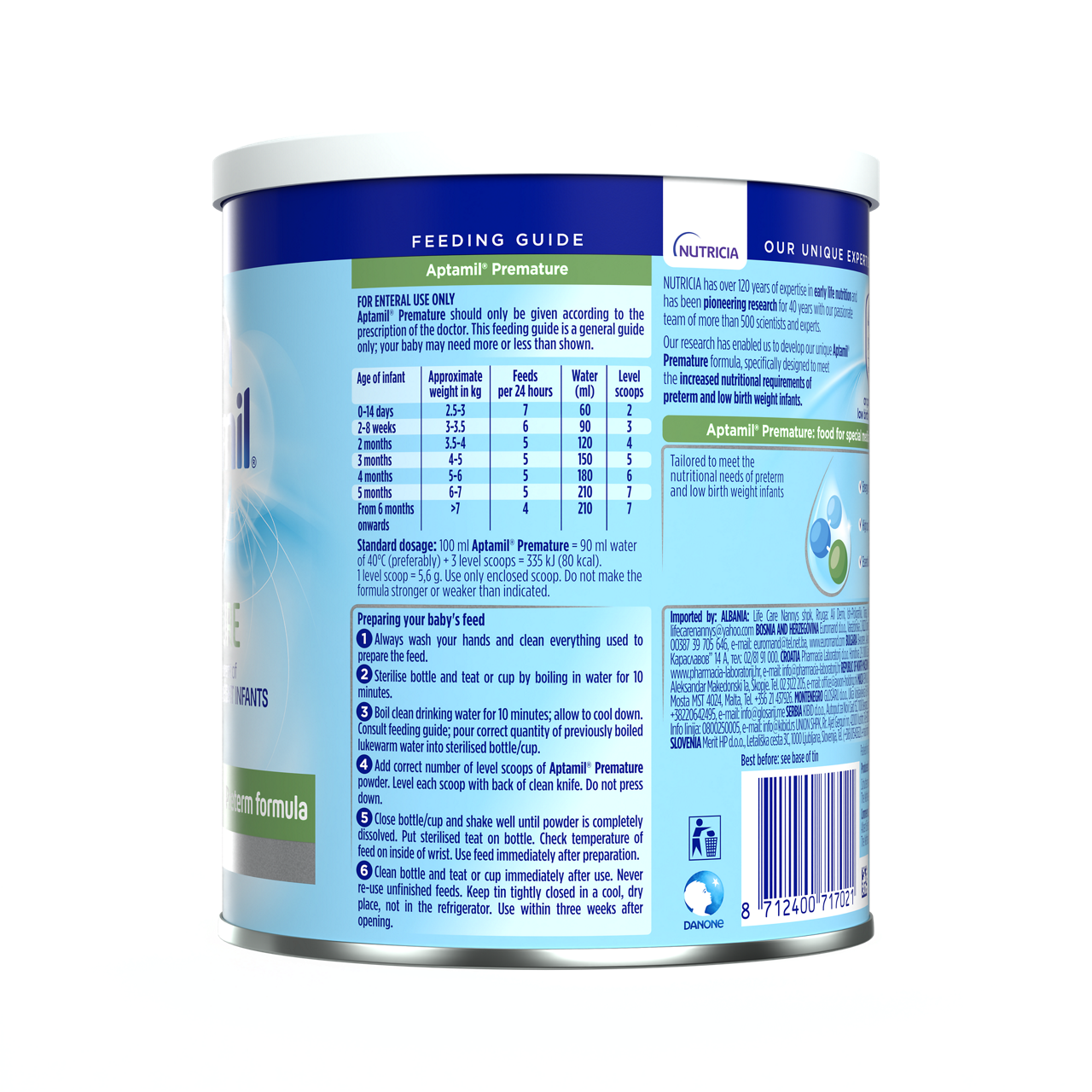 Aptamil® Premature 400 g - leva strana pakovanja