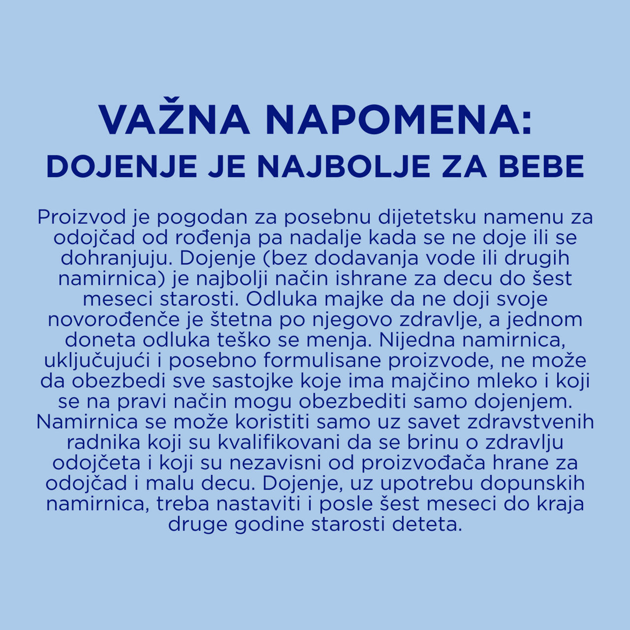 Aptamil® 1 PRONUTRA Početno mleko za odojčad 400 g - Važna Napomena