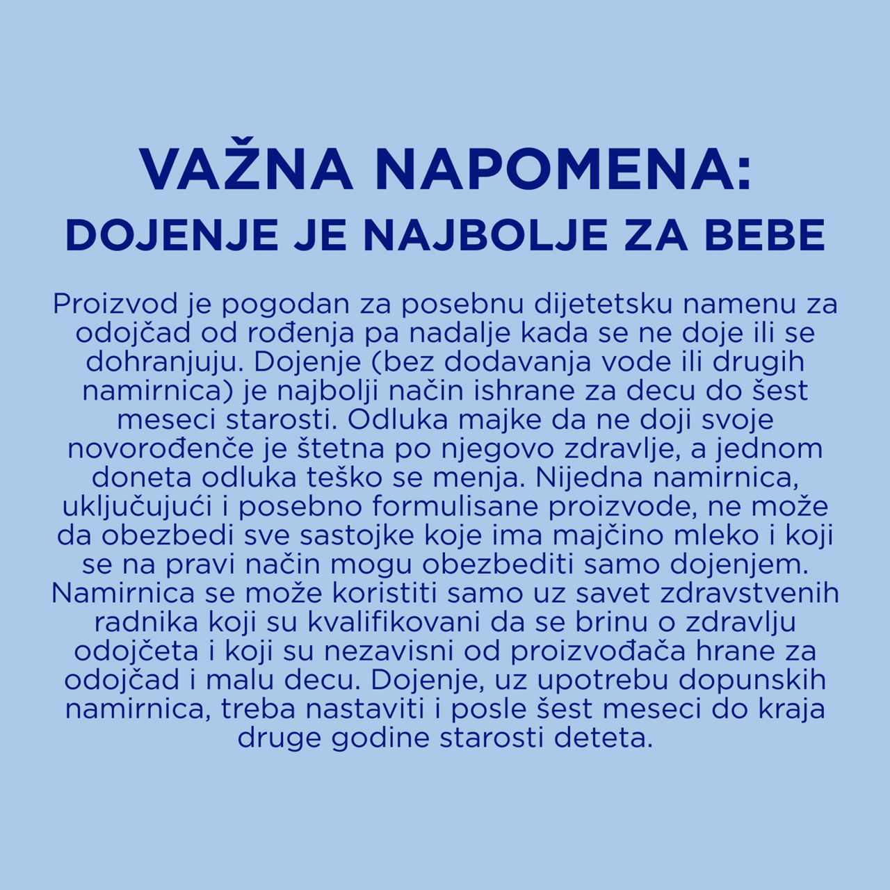 Aptamil® 1 PRONUTRA Početno mleko za odojčad 800 g - Važna Napomena