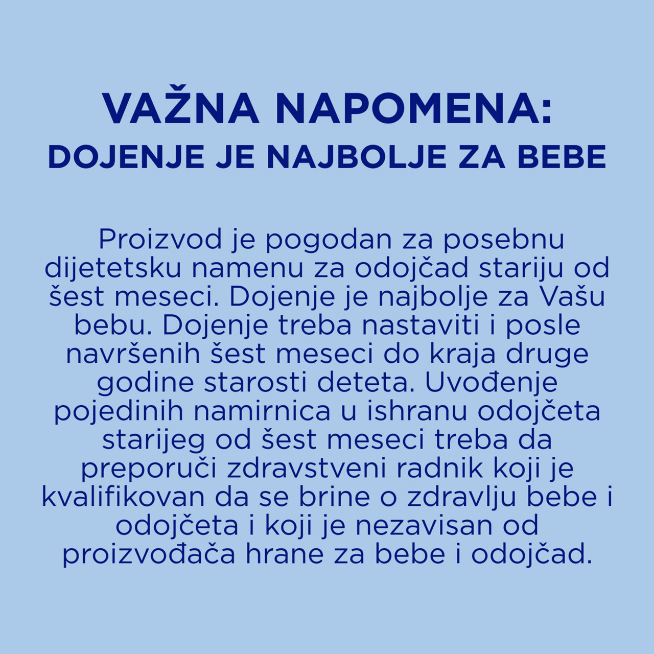 Aptamil® 2 PRONUTRA® Prelazno mleko za odojčad 800 g - Važna Napomena