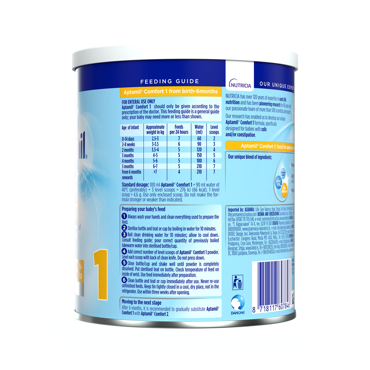 Aptamil® Comfort 1 400 g - leva strana pakovanja