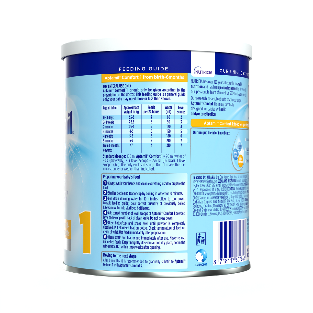 Aptamil® Comfort 1 400 g - leva strana pakovanja