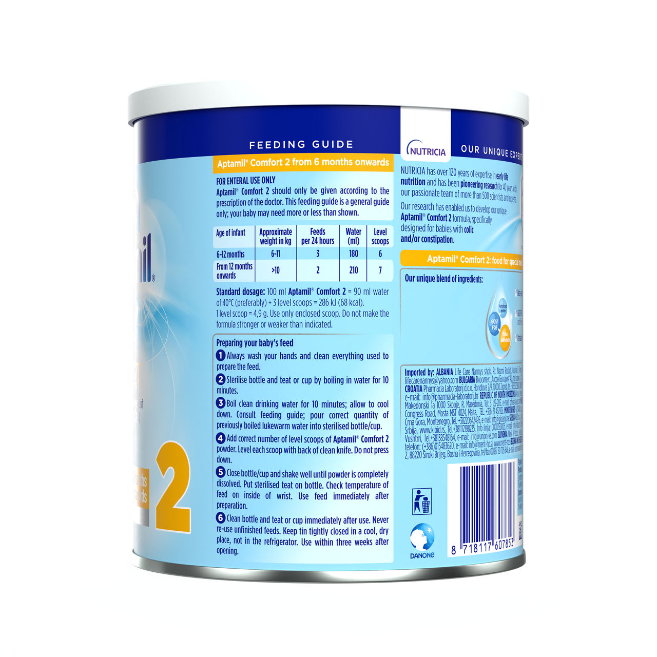 Aptamil® Comfort 2 400 g - leva strana pakovanja