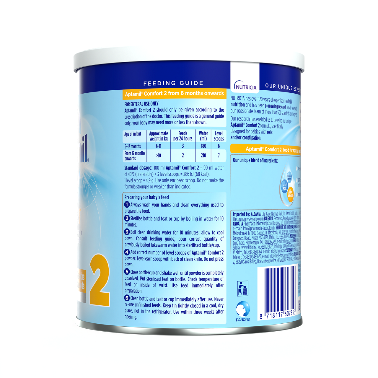 Aptamil® Comfort 2 400 g - leva strana pakovanja