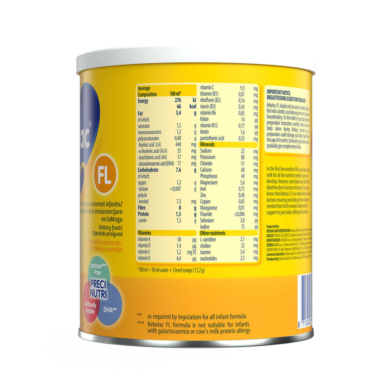 Bebelac® FL 400g - leva strana pakovanja