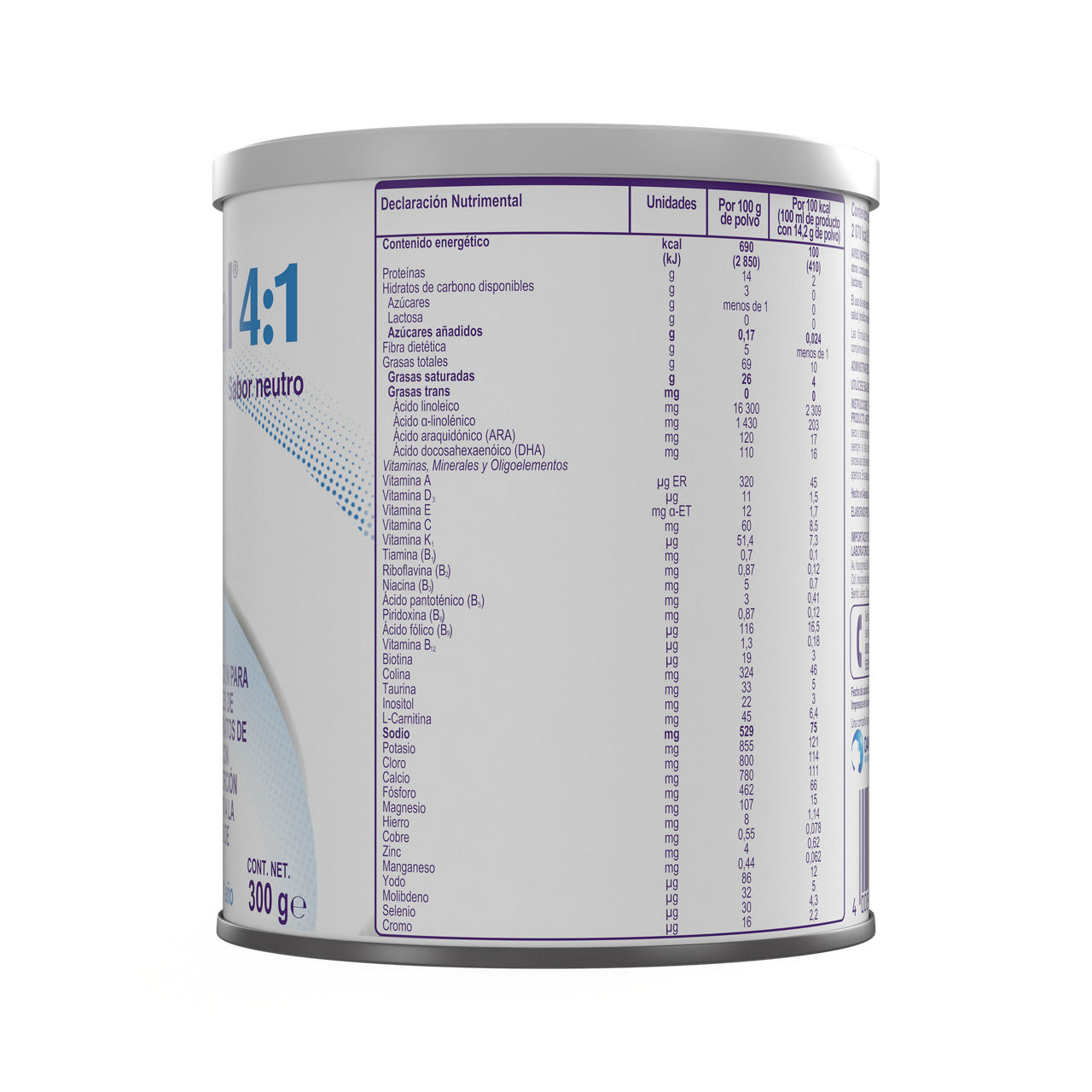 KetoCal 300 g - costado izquierdo