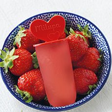 Eis Pop Erdbeere von oben