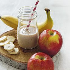 Apfel Banane Smoothie von oben