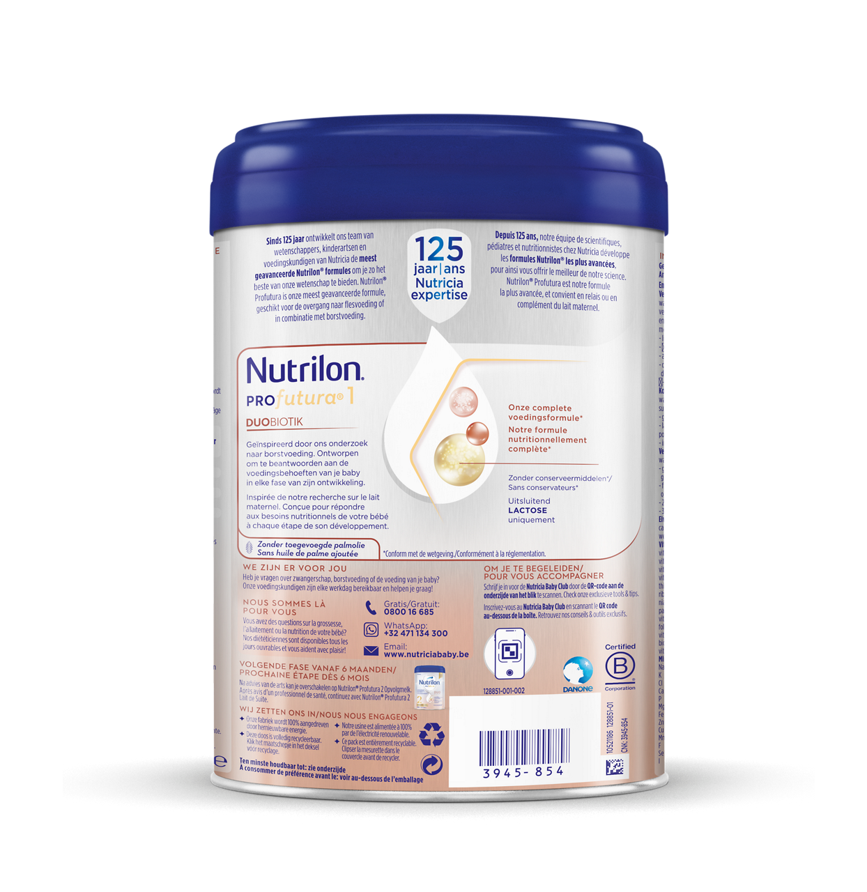 Nutrilon® Profutura 1 est un lait pour nourrissons qui convient dès la naissance, si l'allaitement n'est pas possible ou en complément du lait maternel.