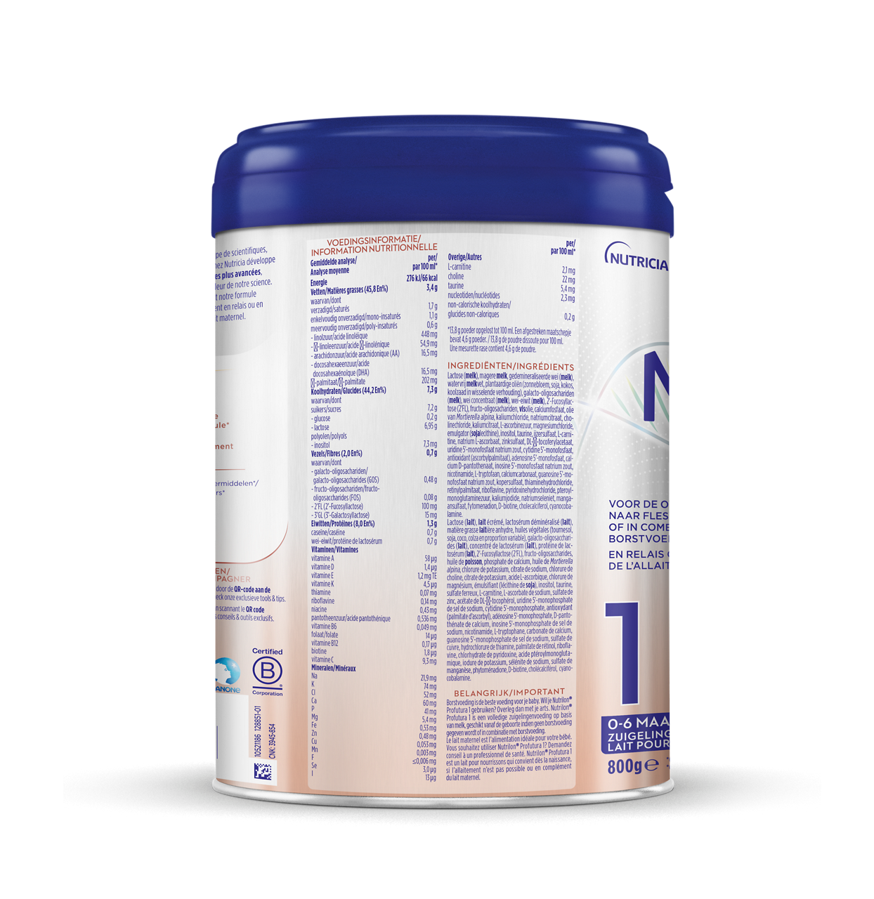 Nutrilon® Profutura 1 est un lait pour nourrissons qui convient dès la naissance, si l'allaitement n'est pas possible ou en complément du lait maternel.