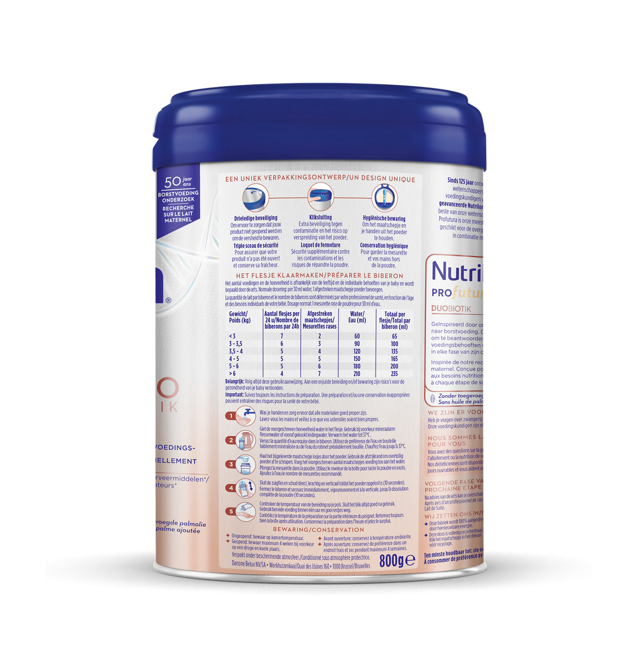 Nutrilon® Profutura 1 est un lait pour nourrissons qui convient dès la naissance, si l'allaitement n'est pas possible ou en complément du lait maternel.