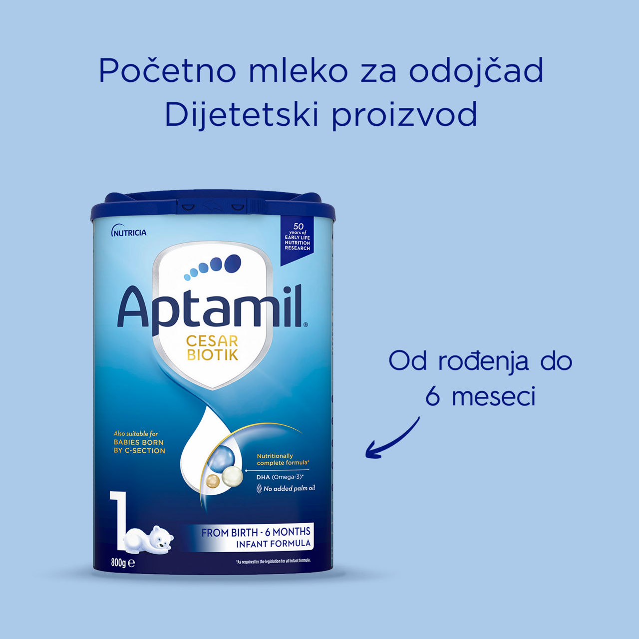 Aptamil® 1 CESAR BIOTIK Početno mleko za odojčad 800 g - Predstavljanje proizvoda