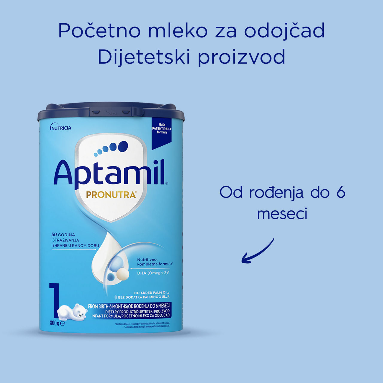 Aptamil® 1 PRONUTRA Početno mleko za odojčad 800 g - Predstavljanje proizvoda