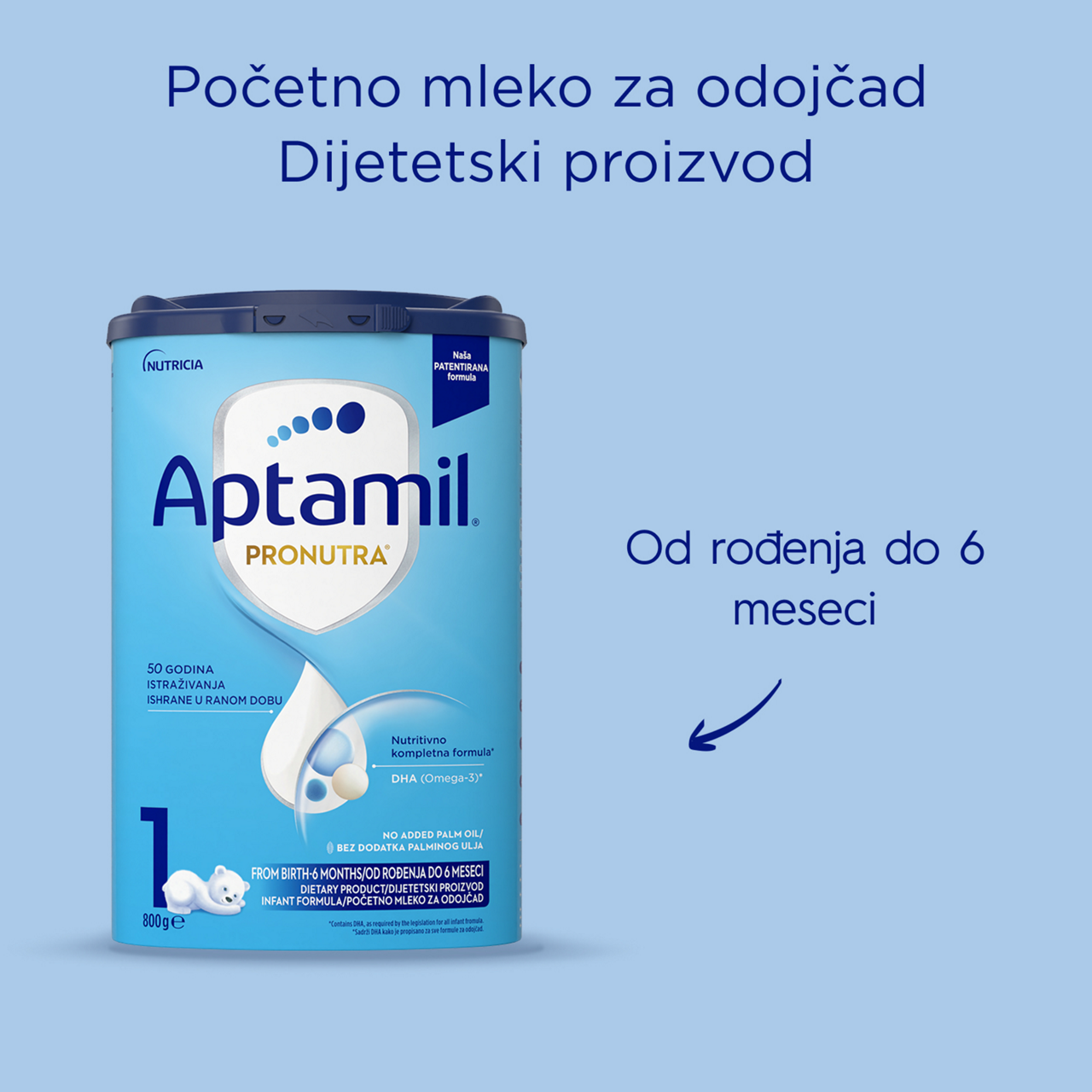Aptamil® 1 PRONUTRA Početno mleko za odojčad 800 g - Predstavljanje proizvoda