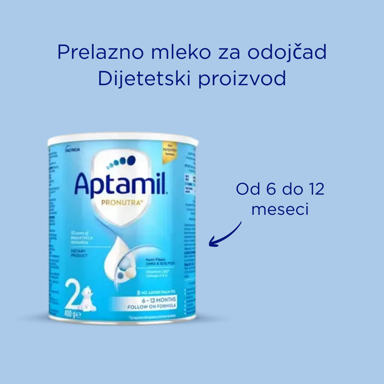 Aptamil® 2 PRONUTRA® Prelazno mleko za odojčad 400 g - Predstavljanje proizvoda