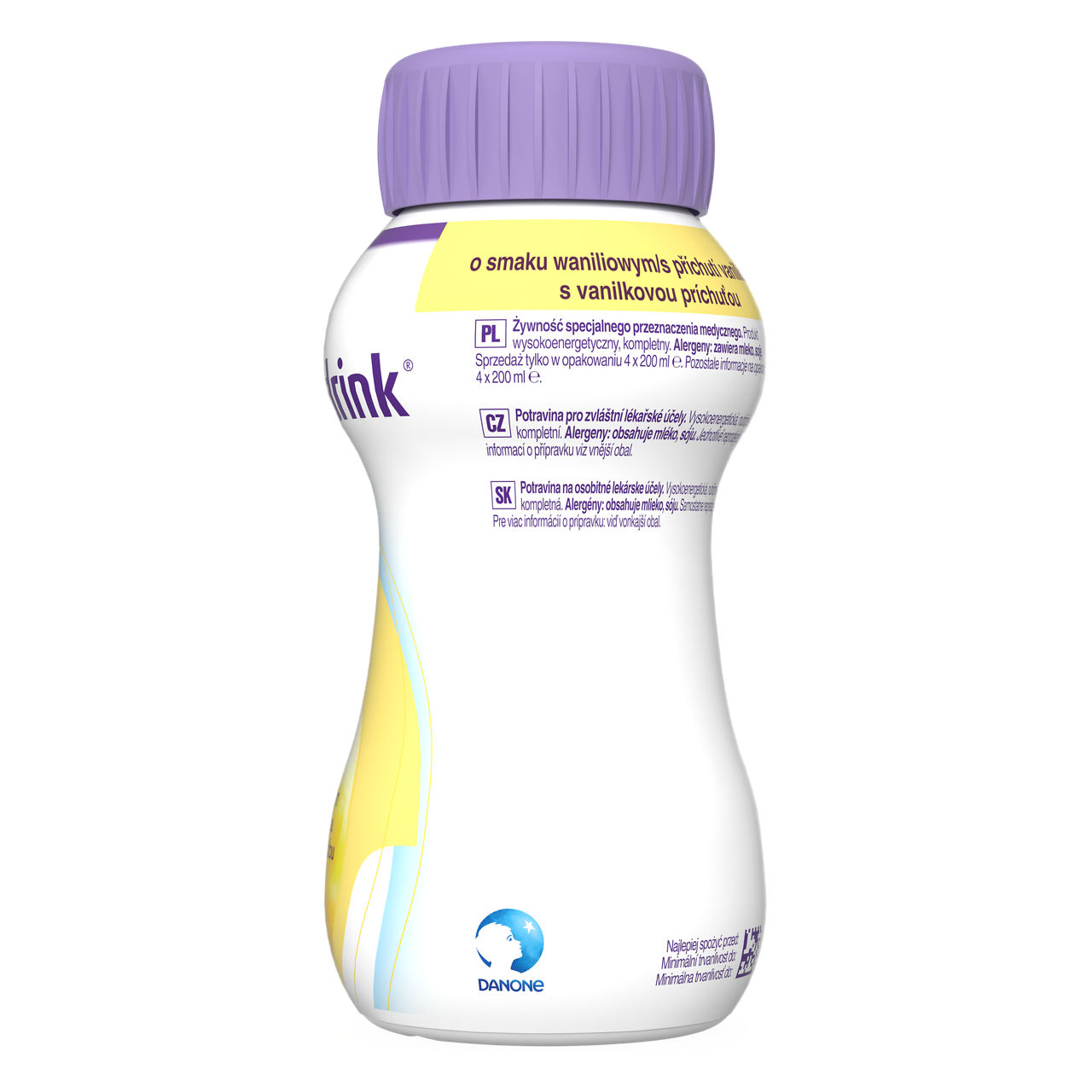 Nutridrink sa ukusom vanile 4 x 200 ml - leva strana pakovanja