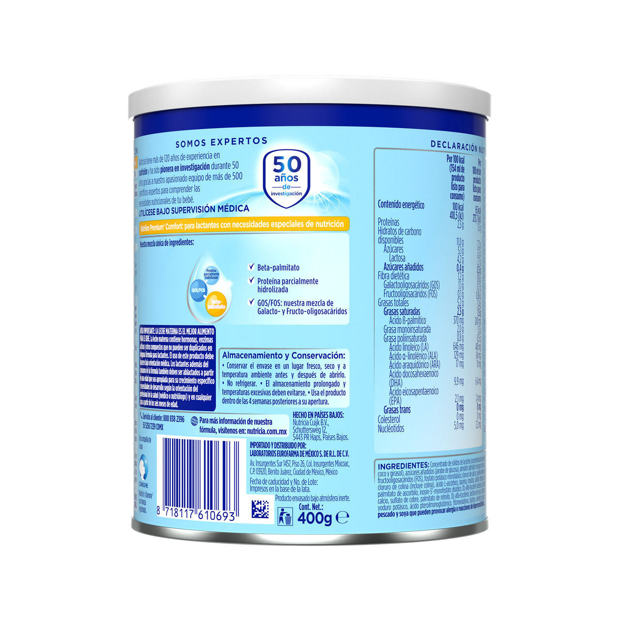 Nutrilon Comfort 400 g - packshot atras