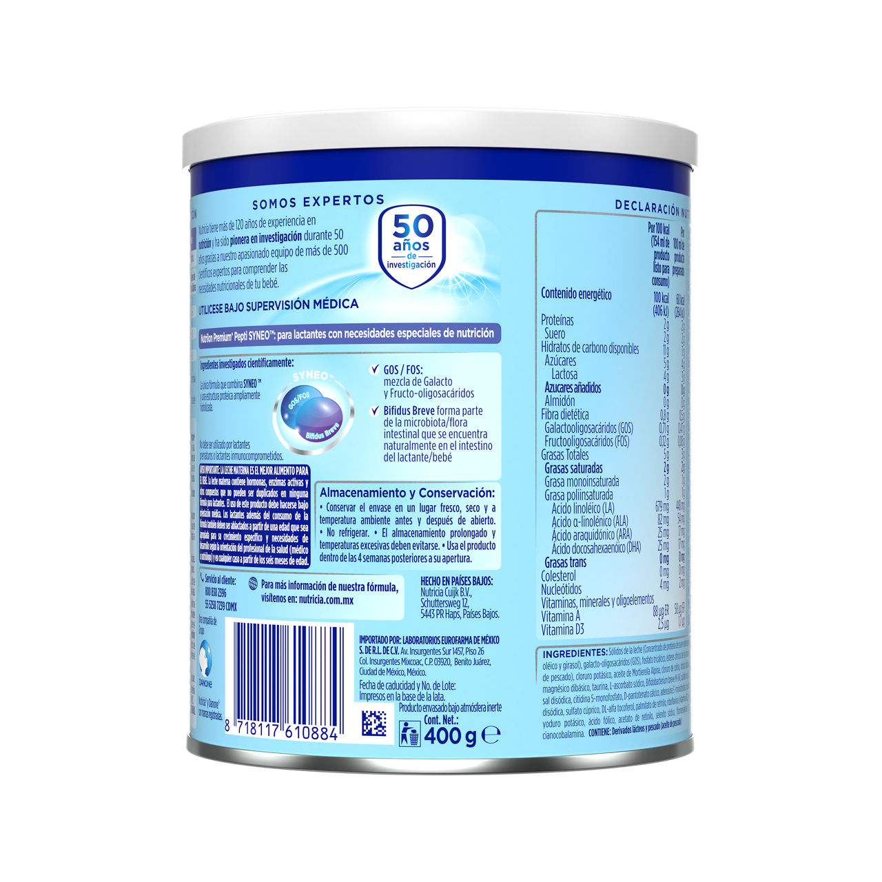 Nutrilon Pepti Syneo 400 g - packshot atras
