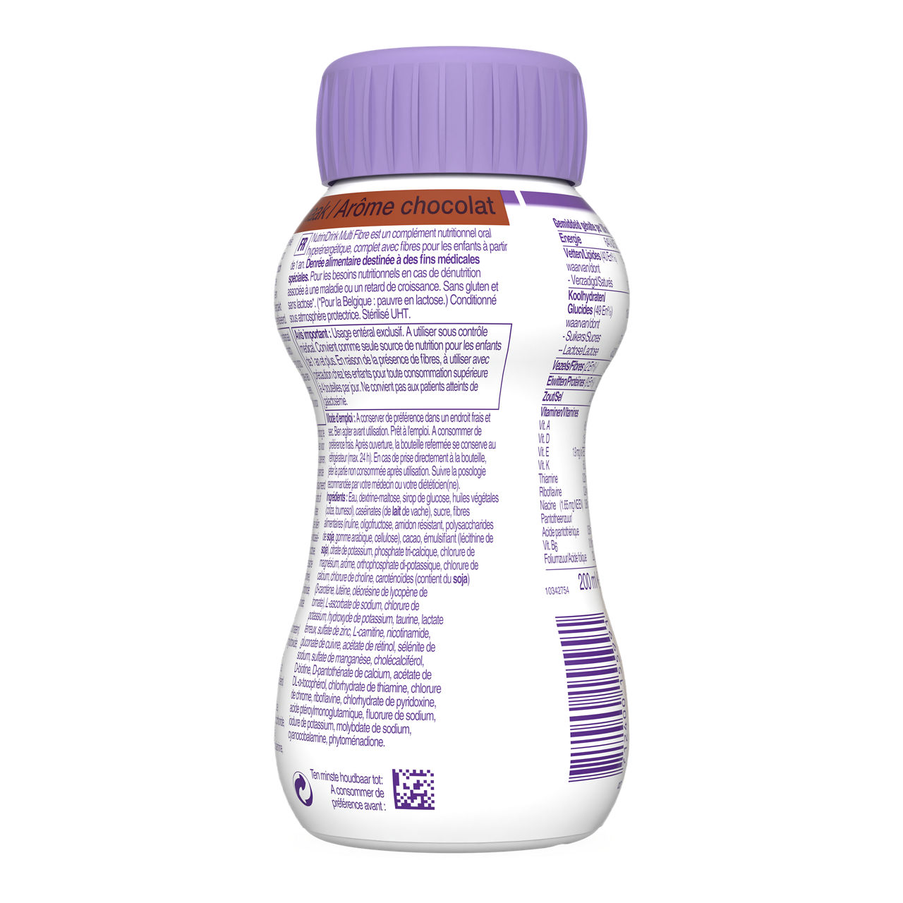 NutriniDrink MF Čokolada 200 ml - zadnja strana pakovanja
