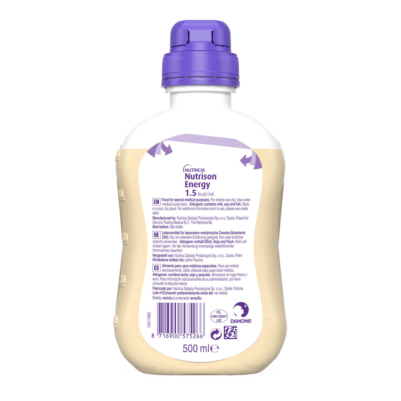 Nutrison Energy 500 ml - zadnja strana pakovanja
