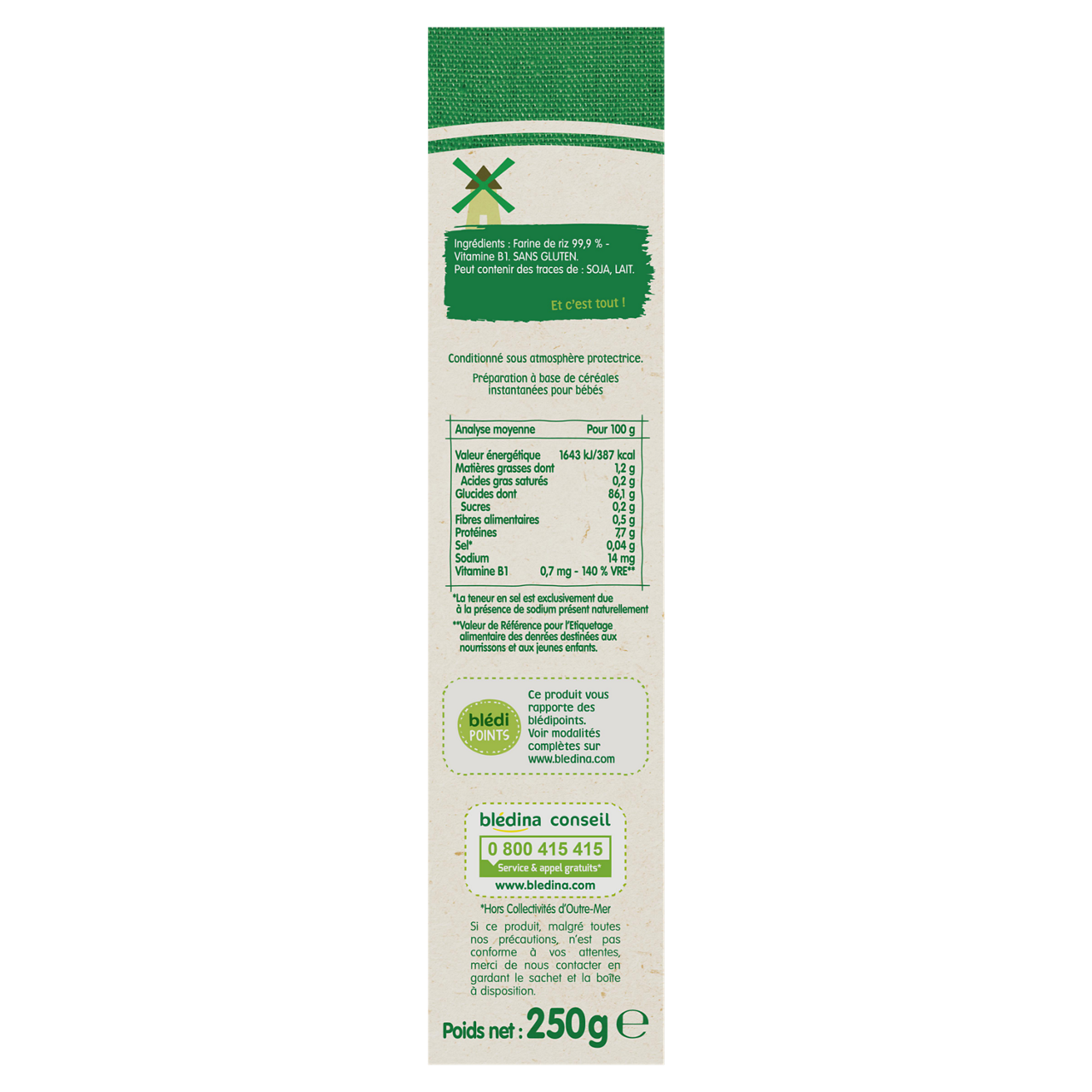 Blédina - Blédine - Natural - 400 g - 4m+