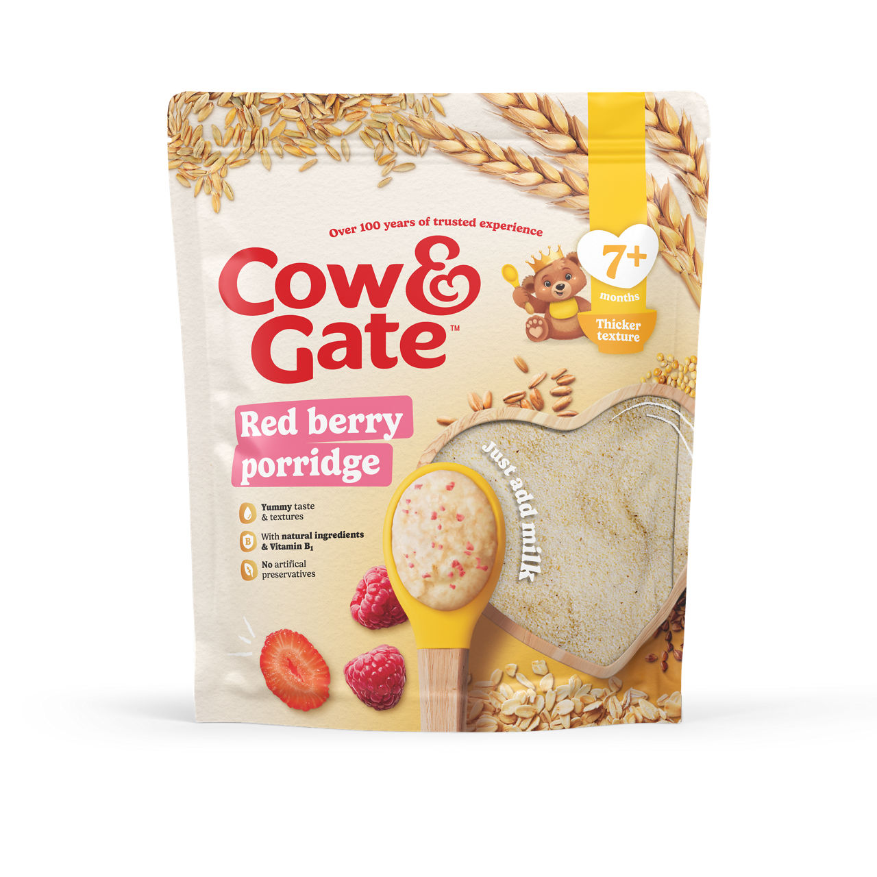 Cow & Gate Red Berry Wholegrain Porridge Baby Cereal 200g