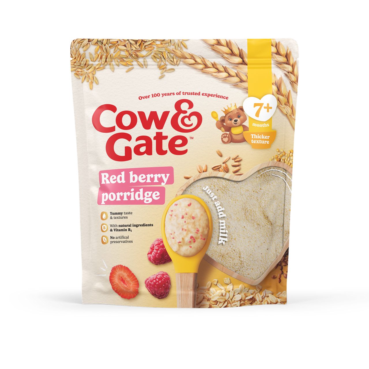 Cow & Gate Red Berry Wholegrain Porridge Baby Cereal 200g