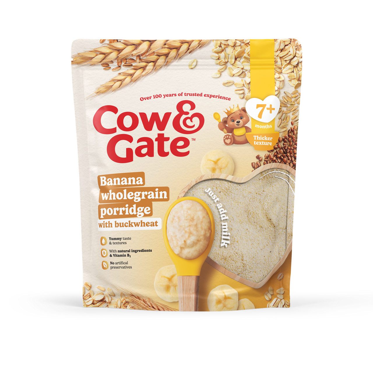 Cow & Gate Banana Wholegrain Porridge Baby Cereal 200g