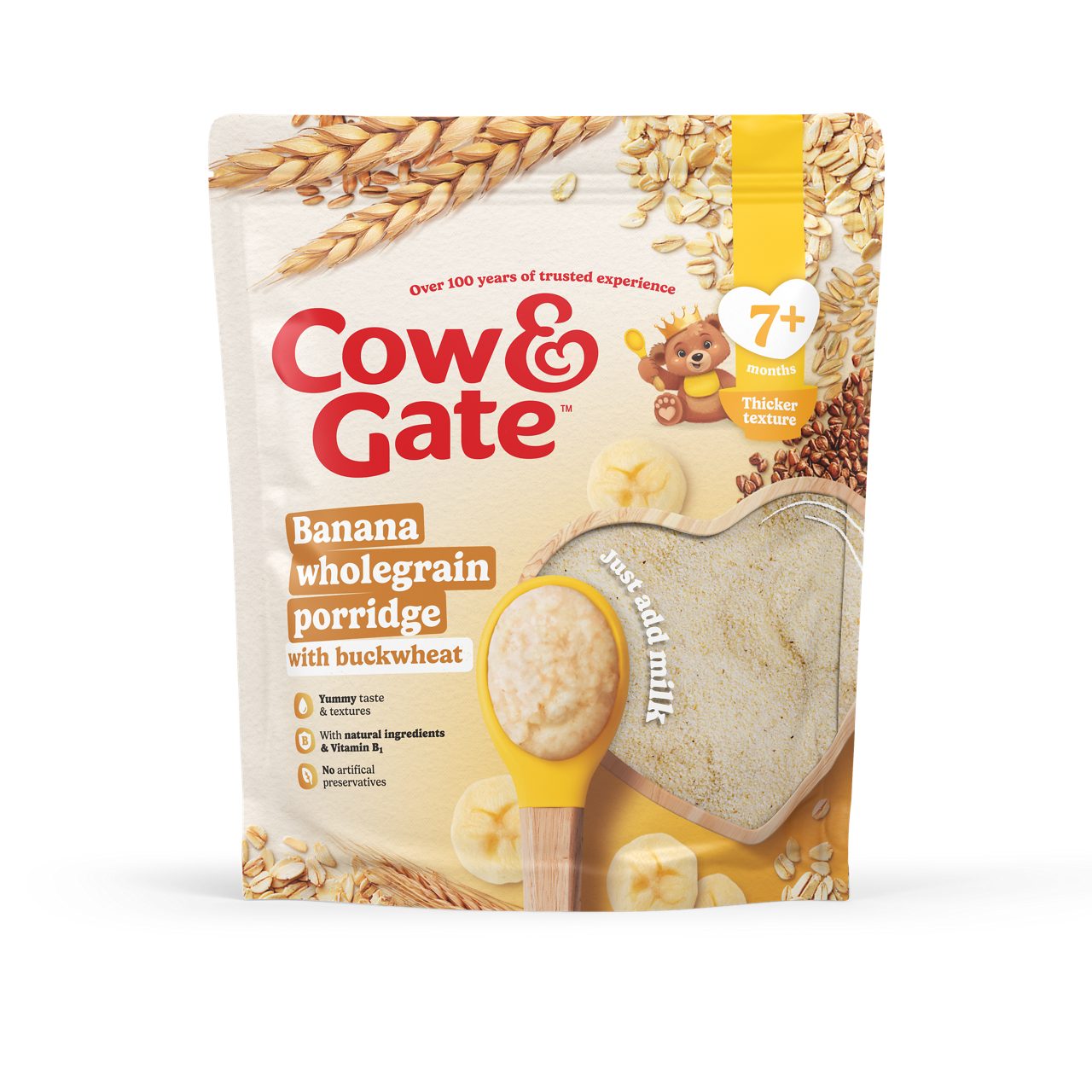 Cow & Gate Banana Wholegrain Porridge Baby Cereal 200g