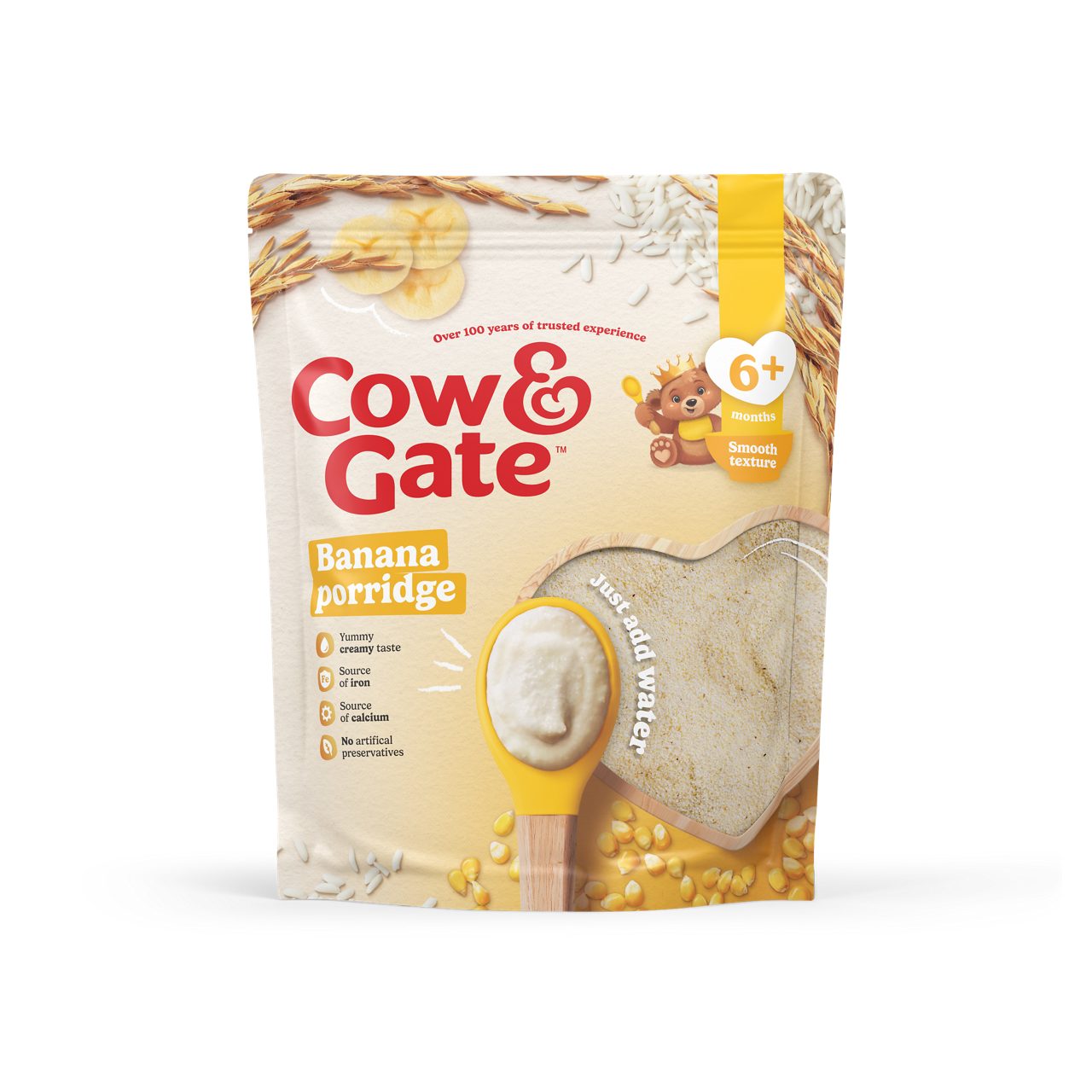 Cow & Gate Banana Porridge Baby Cereal From 4-6 Months+, 125 g