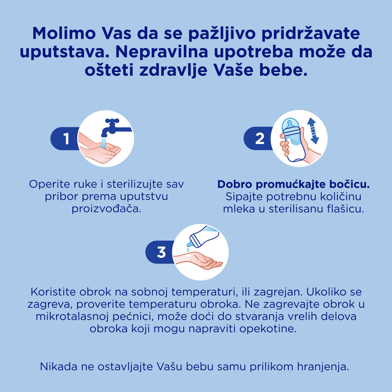 Aptamil® 1 Početno mleko za odojčad spremno za hranjenje od rođenja 200 ml - Uputstvo za pripremu​