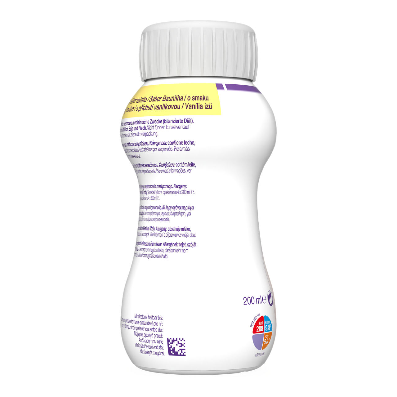 Diasip 4x200 ml, ukus vanile - zadnja strana pakovanja
