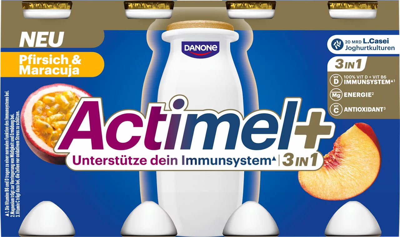 Actimel+ 3in1 Pfirsich Maracuja